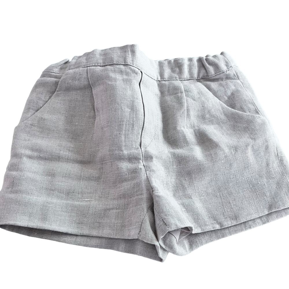 Nanos boys neutral tan linen shorts size 18 months